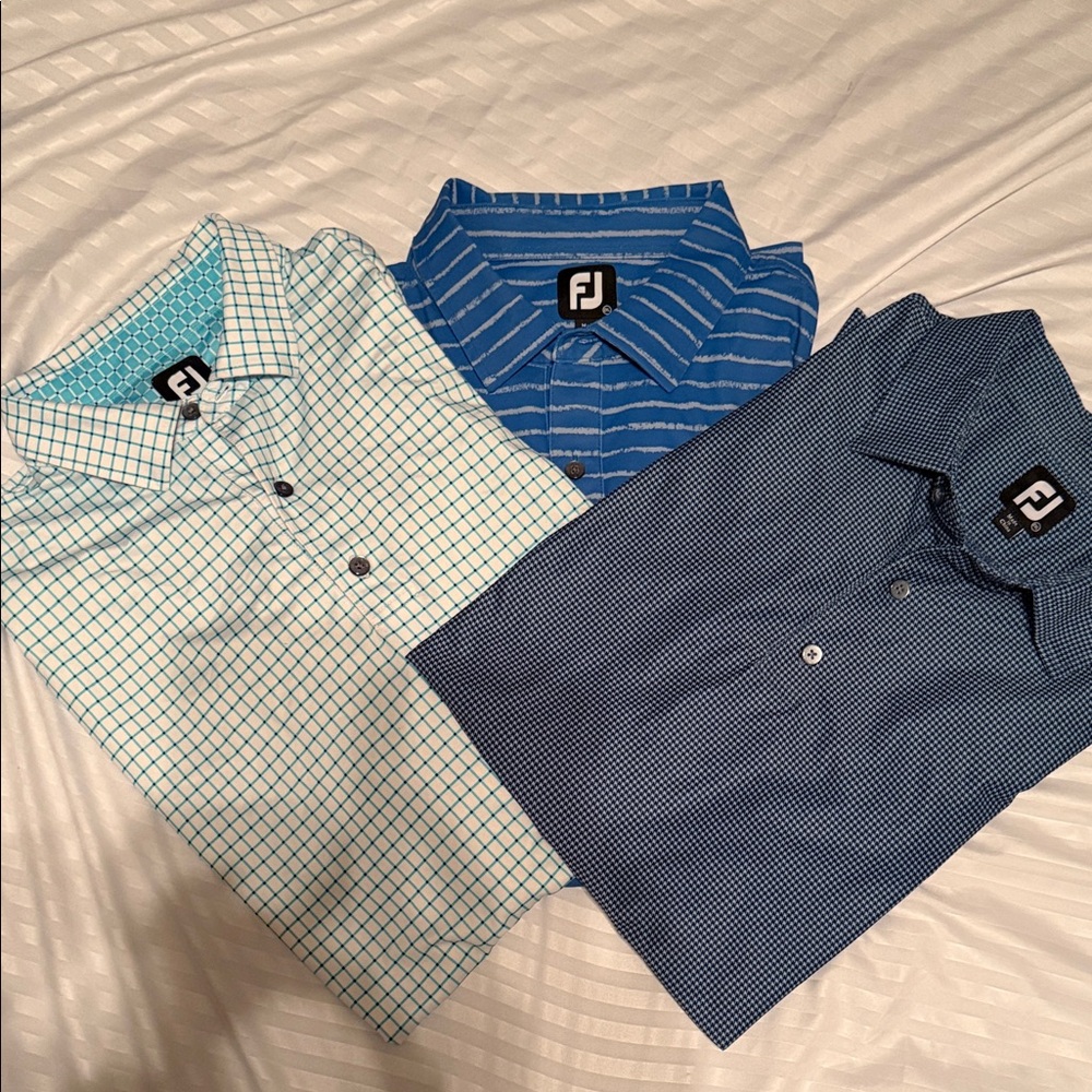 FOOTJOY BLUE BUNDLE Short sleeved golf shirts. Excellent condition!